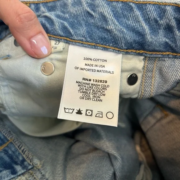 GRLFRND Sara Super High Rise Straight Jeans in La Brea Ave Size 27 Straight Leg